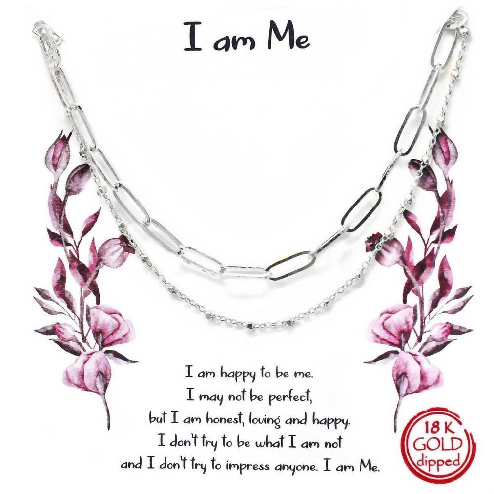 NEW SOUTHERN SEOUL women's i am me layered necklace set in silver